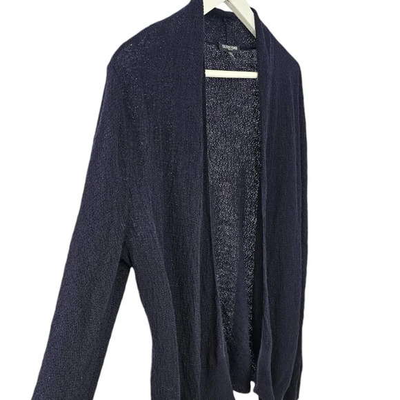 Eileen Fisher Womens 100% Wool Textured High Low Long Sleeve Open Front Size MP - Picture 4 of 8